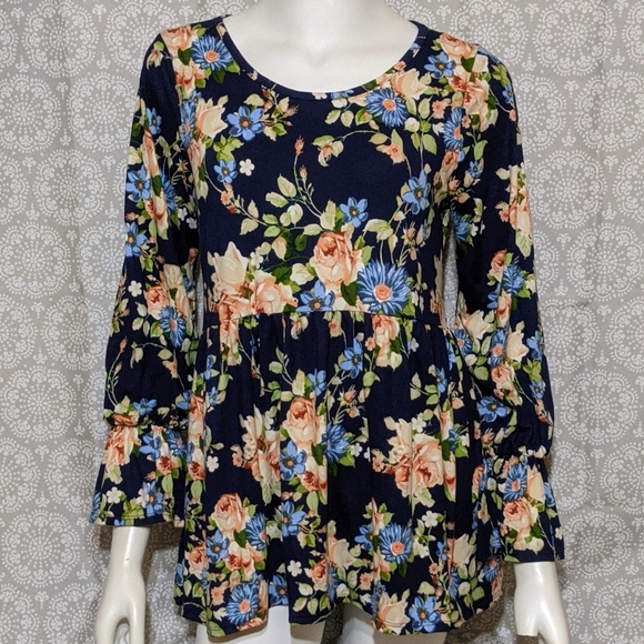 veveret Tops - Floral Babydoll Blouse